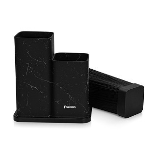 Подставка Fissman для кухонных ножей и инструментов 11x11x23+11x11х17 см, цвет ЧЕРНЫЙ МАРМУРпластик (12884) Подставка Fissman для кухонных ножей и инструментов 11x11x23+11x11х17 см, цвет ЧЕРНЫЙ МАРМУРпластик (12884)