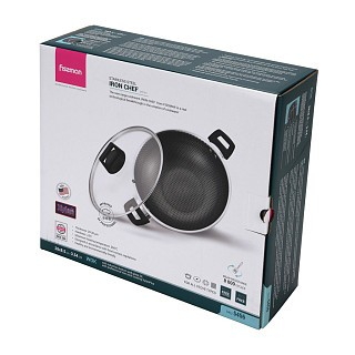 Cковородка Fissman вок IRON CHEF 28x8,5 см/3,54 л со стеклянной крышкой (5456)