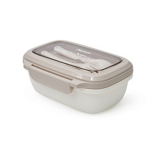 Ланч-бокс Fissman с двумя отделениями 19,7х14х8,2 см 850 мл, цвет серый пластик (16751)