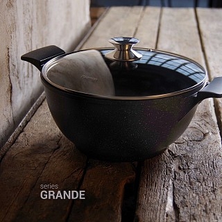 Кастрюля Fissman GRANDE 32x15 см / 9,3 л со стеклянной крышкой алюминий с антипригарным покрытием (14322)