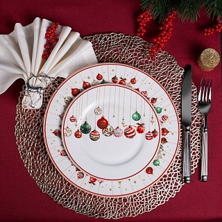 Тарелка Fissman CHRISTMAS BALLS 27 см фарфор (16081)
