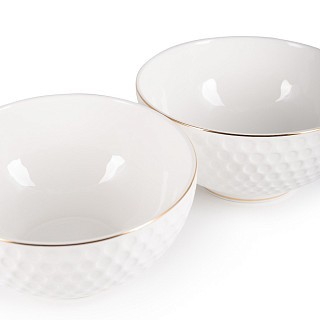 Набор из 2-х мисок Fissman NOEMI 340 мл костяной фарфор (13959)