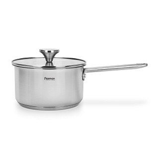 Ківш Fissman MASTER CHEF 18х10 см / 2,3 л зі скляною кришкою нержавіюча сталь (15095)