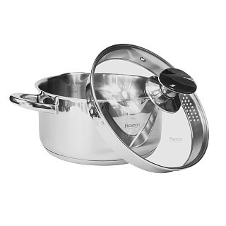 Кастрюля Fissman ELEGANCE 18x9 см / 2,2 л со стеклянной крышкой (5491) Кастрюля Fissman ELEGANCE 18x9 см / 2,2 л со стеклянной крышкой (5491)
