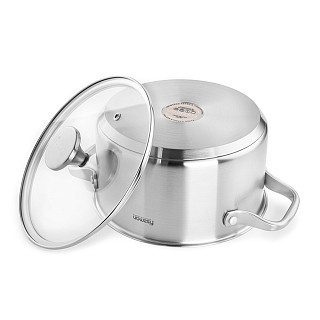 Каструля Fissman MASTER CHEF 20x11 см / 3,1 л зі скляною кришкою нержавіюча сталь (15096)