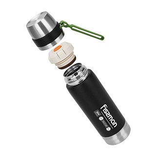 Термос Fissman 600 мл колір чорний нержавіюча сталь (9875)