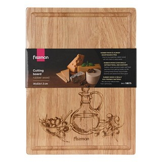 Обробна дошка Fissman з малюнком 30x22x1,5 см гевея (18075)
