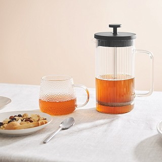 Заварочный чайник с поршнем Fissman 1000 мл стеклянная колба (9157)