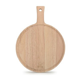Обробна дошка кругла Fissman з ручкою 40x30x1,5 см гівея (8069) Обробна дошка кругла Fissman з ручкою 40x30x1,5 см гівея (8069)